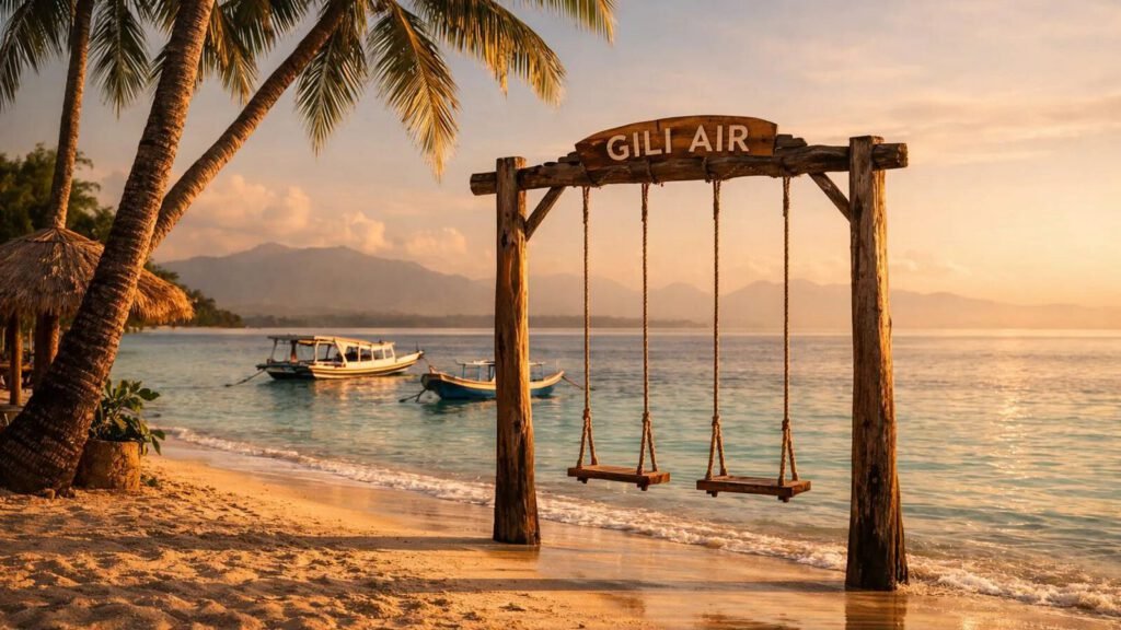 Gili Air swing sunset view