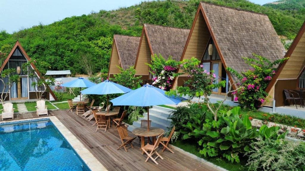 Private pool villa at Mawun Raya Resort Lombok near Mawun Beach and Selong Belanak