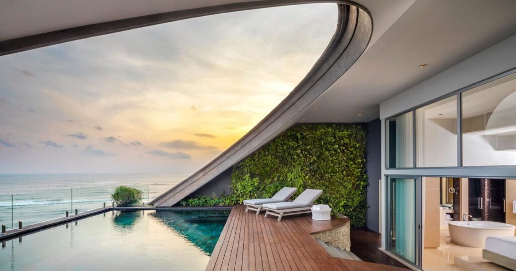Lagoon pool overlooking the ocean at COMO Uma Canggu Bali