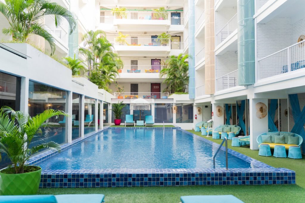 Colorful pool area at Viva Dash Hotel Seminyak Bali