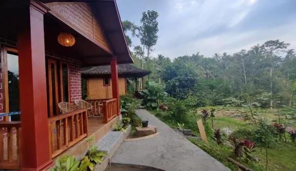 Tetebatu Indah Homestay surrounded by rice fields in East Lombok